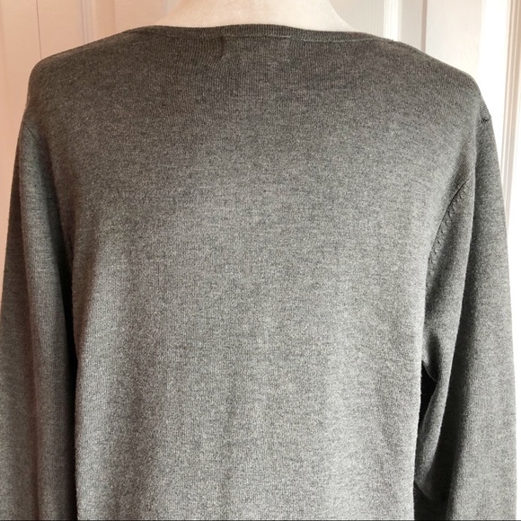 Carmen Marc Valvo Gray Full Zip Sweater Cardigan XL - Picture 12 of 13